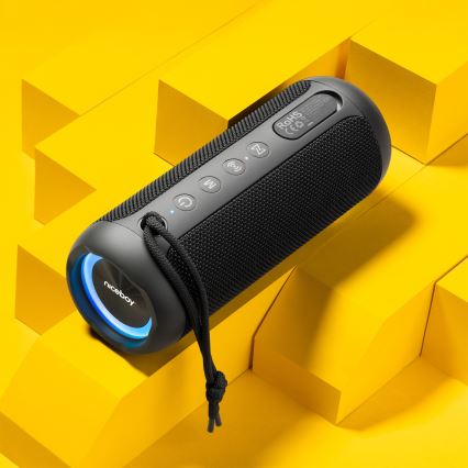 Niceboy Polaris - Altavoz inalámbrico LED con micrófono 30W/2000mAh IPX7 negro