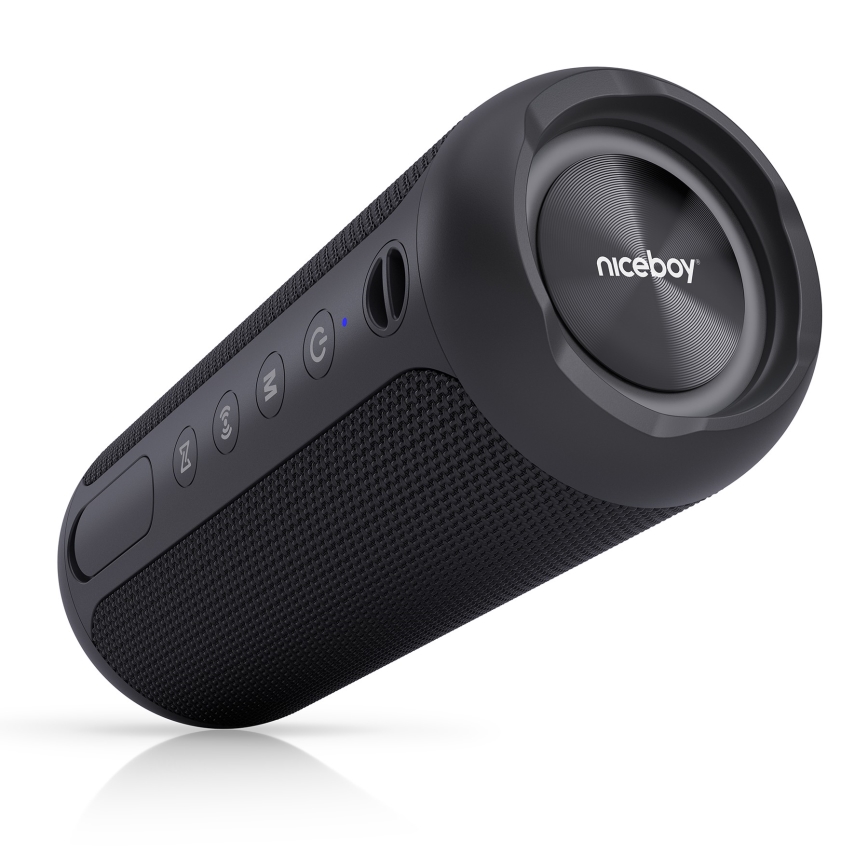 Niceboy Polaris - Altavoz inalámbrico LED con micrófono 30W/2000mAh IPX7 negro