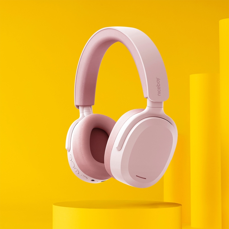 Niceboy Sora - Auriculares inalámbricos con micrófono, batería de 250 mAh, protección IPX4, color rosa