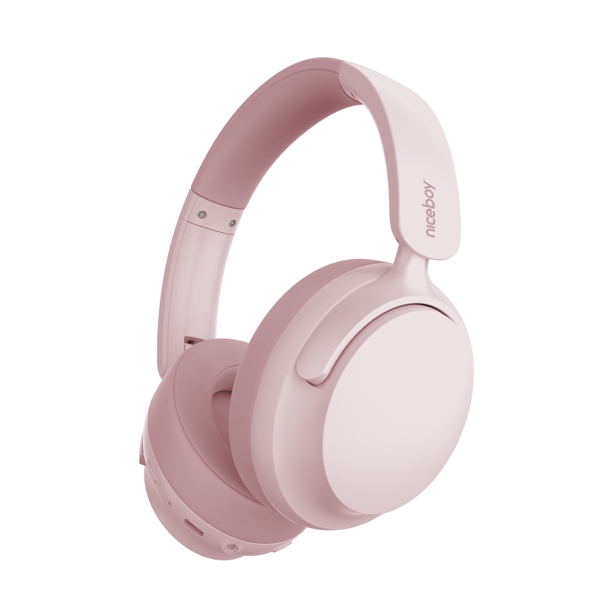 Niceboy Stellar - Auriculares inalámbricos con micrófono y ANC, 400 mAh, IPX4, color rosa