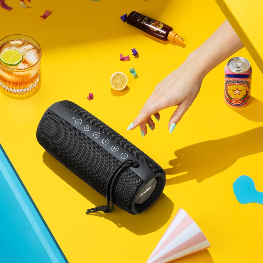 Niceboy Titan 4 - Altavoz inalámbrico LED con micrófono y función de power bank 50W/4000 mAh IPX7 negro