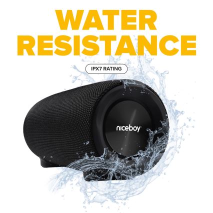Niceboy Titan 4 - Altavoz inalámbrico LED con micrófono y función de power bank 50W/4000 mAh IPX7 negro