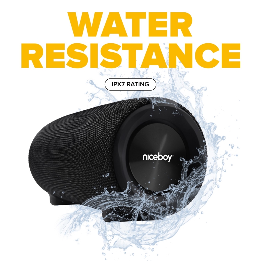 Niceboy Titan 4 - Altavoz inalámbrico LED con micrófono y función de power bank 50W/4000 mAh IPX7 negro