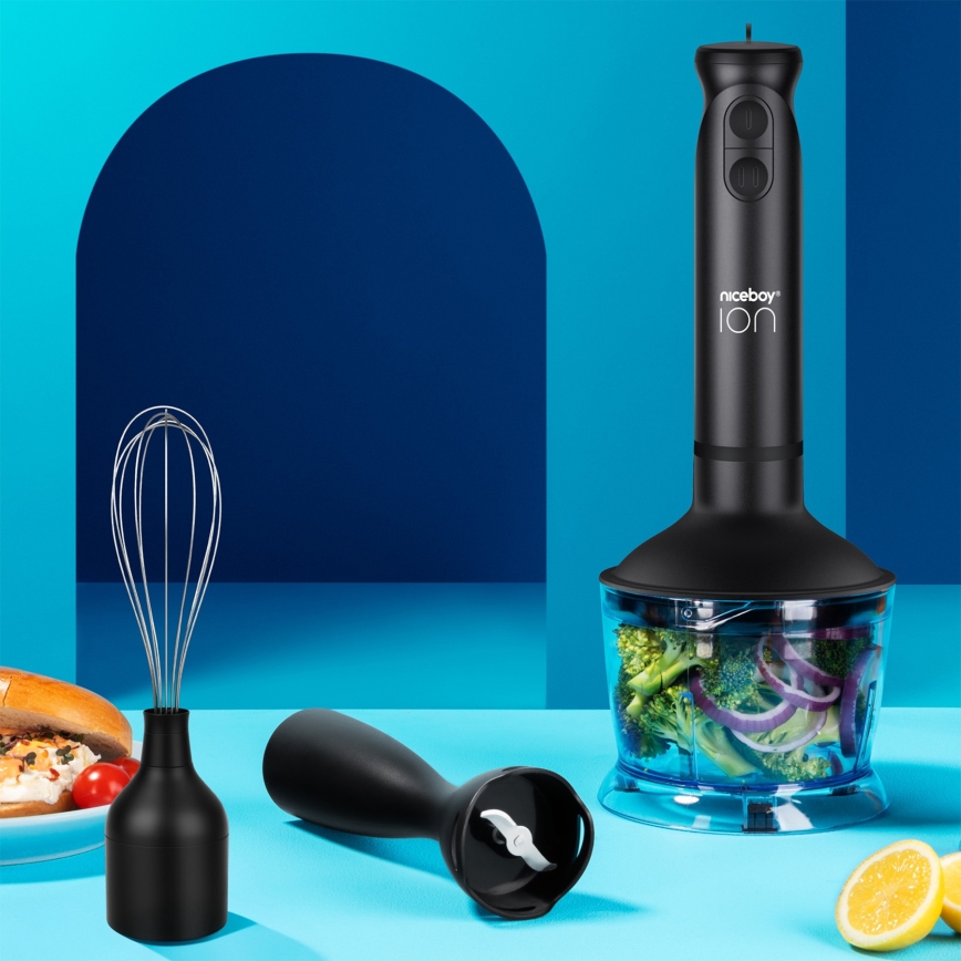 Niceboy Twister T1 Kit - Batidora de mano con accesorios 500 W/230 V negra