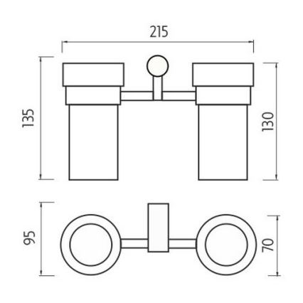 NIMCO BR 11058DW-26 - Portacepillos de pared BORMO vidrio mate/cromo brillante