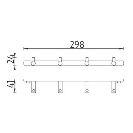 NIMCO BR 11104-26 - Toallero de pared BORMO 30 cm cromo brillante