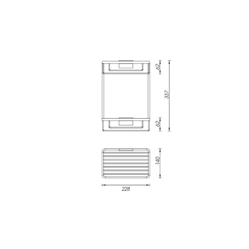 NIMCO Ki 14017D-26 - Estante de pared para ducha de dos niveles KIBO cromo brillante