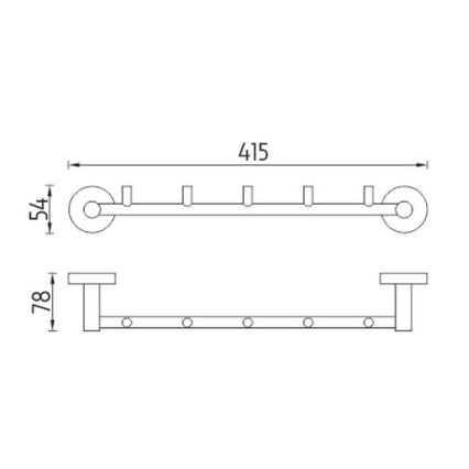 NIMCO UN 13054-5-26 - Toallero de pared UNIX 41,5 cm cromo brillante