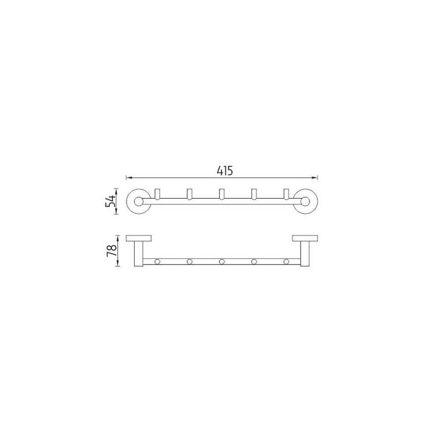 NIMCO UN 13054-5-26 - Toallero de pared UNIX 41,5 cm cromo brillante