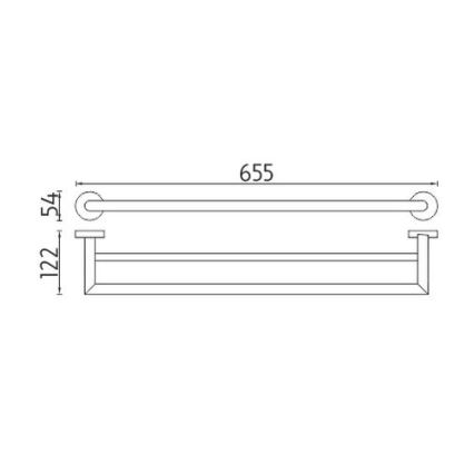 NIMCO UN 13061DA-26 - Toallero de pared UNIX 66 cm cromo brillante