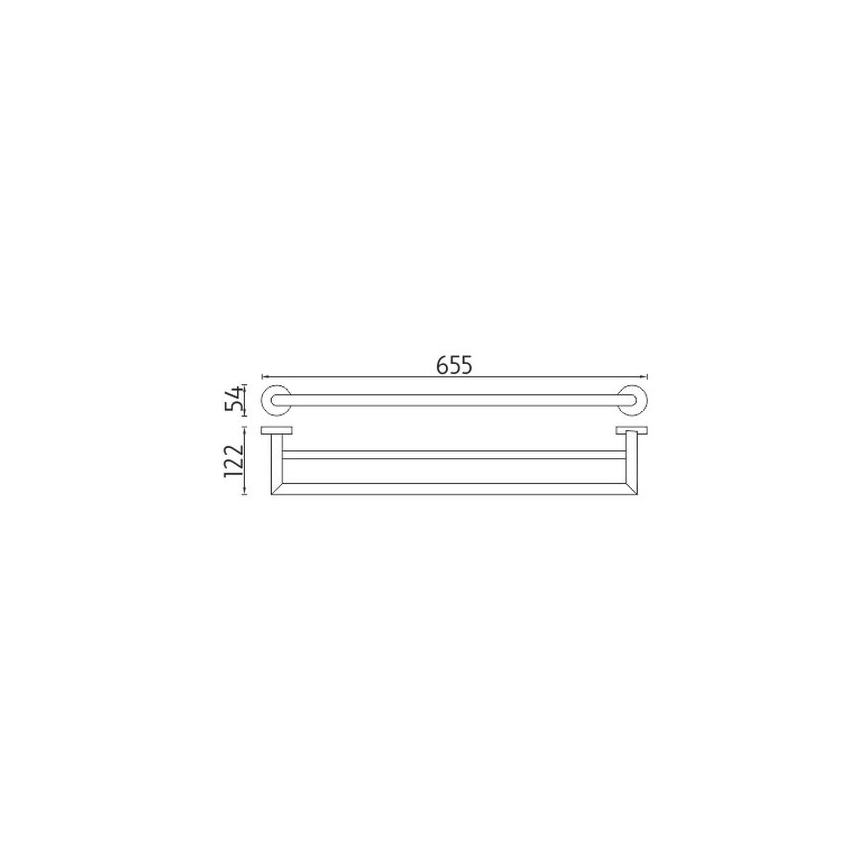 NIMCO UN 13061DA-26 - Toallero de pared UNIX 66 cm cromo brillante