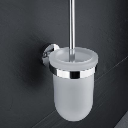 NIMCO UN 13094WN-26 - Cepillo de inodoro montado en la pared UNIX vidrio mate/cromo brillante