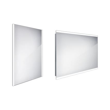 NIMCO ZP 11002 - Espejo de baño retroiluminado LED, 24 W, 230 V, 6500 K, 80 x 60 cm, IP44
