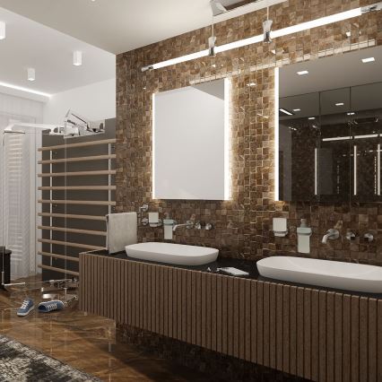 NIMCO ZP 11002 - Espejo de baño retroiluminado LED, 24 W, 230 V, 6500 K, 80 x 60 cm, IP44