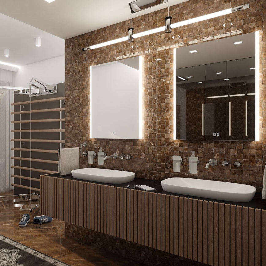 NIMCO ZP 11002VX - Espejo de baño LED regulable con retroiluminación LED/24W/230V 3000-6500K 80x60 cm IP44