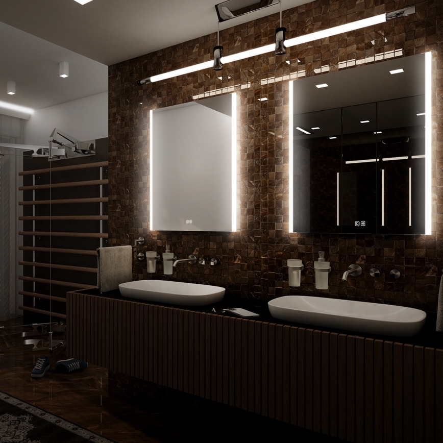 NIMCO ZP 11002VX - Espejo de baño LED regulable con retroiluminación LED/24W/230V 3000-6500K 80x60 cm IP44