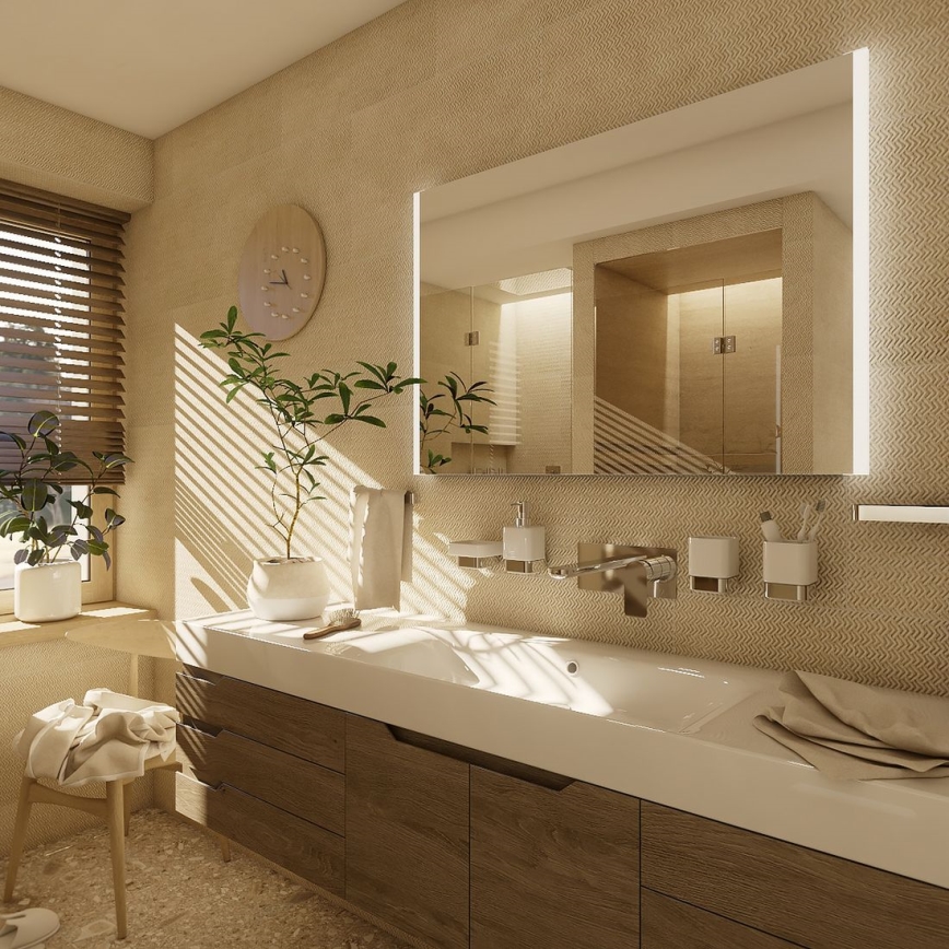 NIMCO ZP 11003 - Espejo de baño con retroiluminación LED/21W/230V 6500K 70x80 cm IP44