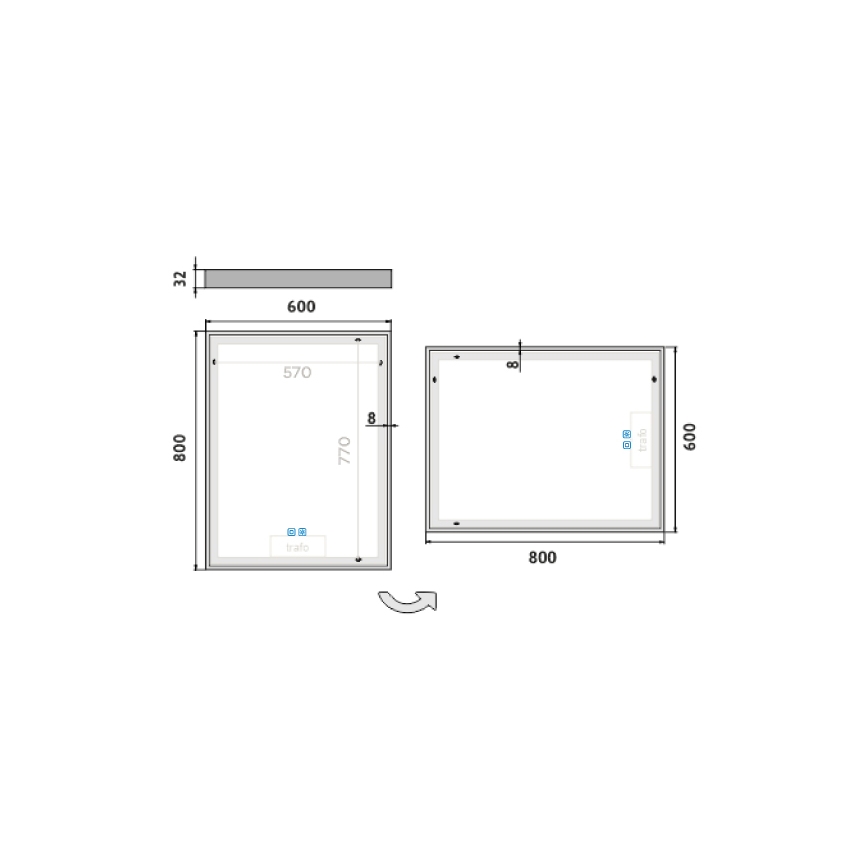 NIMCO ZP 13002VX - LED Espejo de baño retroiluminado regulable LED/41W/230V 3000-6500K 80x60 cm IP44
