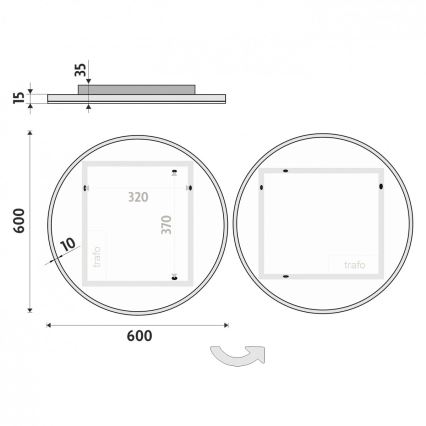 NIMCO ZP 26000R - Espejo de baño con retroiluminación LED LED/26W/230V 6500K diá. 60 cm IP44