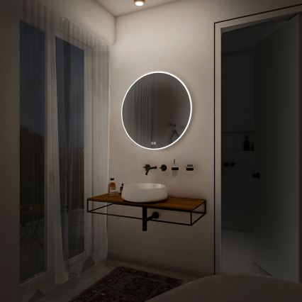 NIMCO ZP 26000RVX - Espejo de baño retroiluminado LED regulable, LED/26W/230V, 3000-6500K, Ø 60 cm, IP44