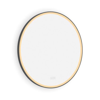 NIMCO ZPC 28000RVX-90 - Espejo de baño retroiluminado LED regulable LED/26W/230V 3000-6500K diámetro 60 cm negro mate IP44