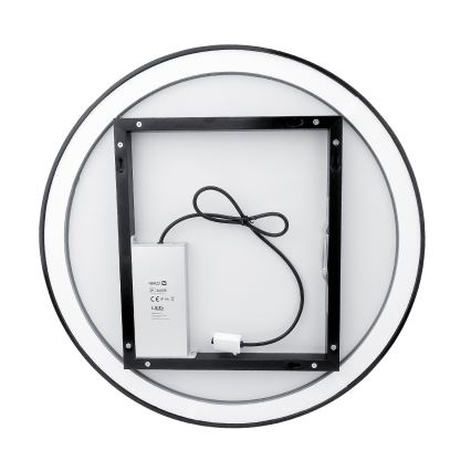 NIMCO ZPC 28000RVX-90 - Espejo retroiluminado de baño regulable LED/26W/230V 3000-6500K d. 60 cm negro mate IP44
