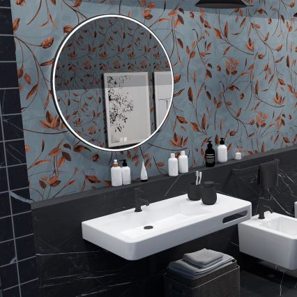 NIMCO ZPC 28001RVX-90 - Espejo de baño retroiluminado LED regulable LED/33 W/230 V 3000–6500 K Ø 70 cm negro mate IP44