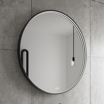 NIMCO ZPC 31001RVX-90 - Espejo de baño retroiluminado regulable LED/22W/230V 3000-6500K Ø 70 cm negro mate IP44