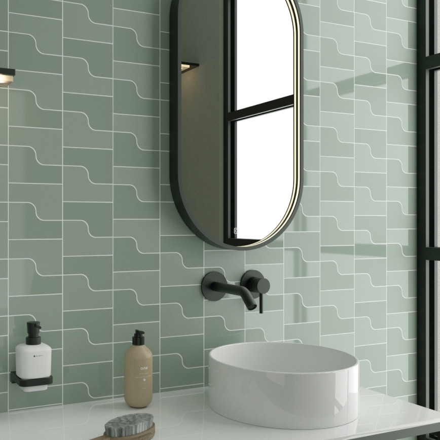 NIMCO ZPC 32002LVX-90 - Espejo de baño retroiluminado LED regulable LED/25W/230V 3000-6500K 80x40 cm negro mate IP44