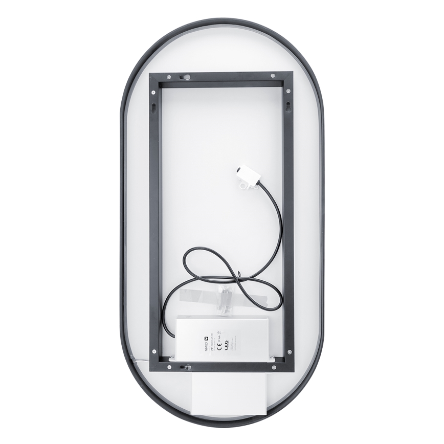 NIMCO ZPC 32002LVX-90 - Espejo de baño retroiluminado LED regulable LED/25W/230V 3000-6500K 80x40 cm negro mate IP44