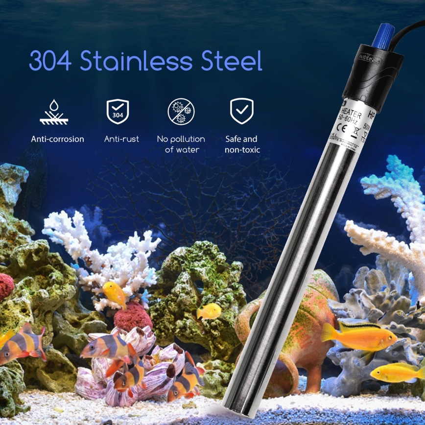 Nobleza - Calentador de acuario 100W acero inoxidable