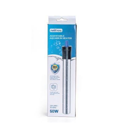 Nobleza - Calentador para acuario 50 W, acero inoxidable