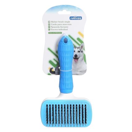 Nobleza - Cepillo para perros y gatos azul 10,5 cm
