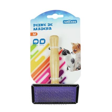 Nobleza - Cepillo para perros y gatos madera