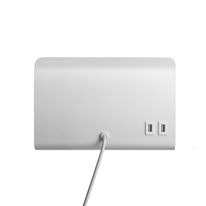 Nordlux - Foco de pared con estante y USB ROOMI 1xGU10/8W/230V blanco