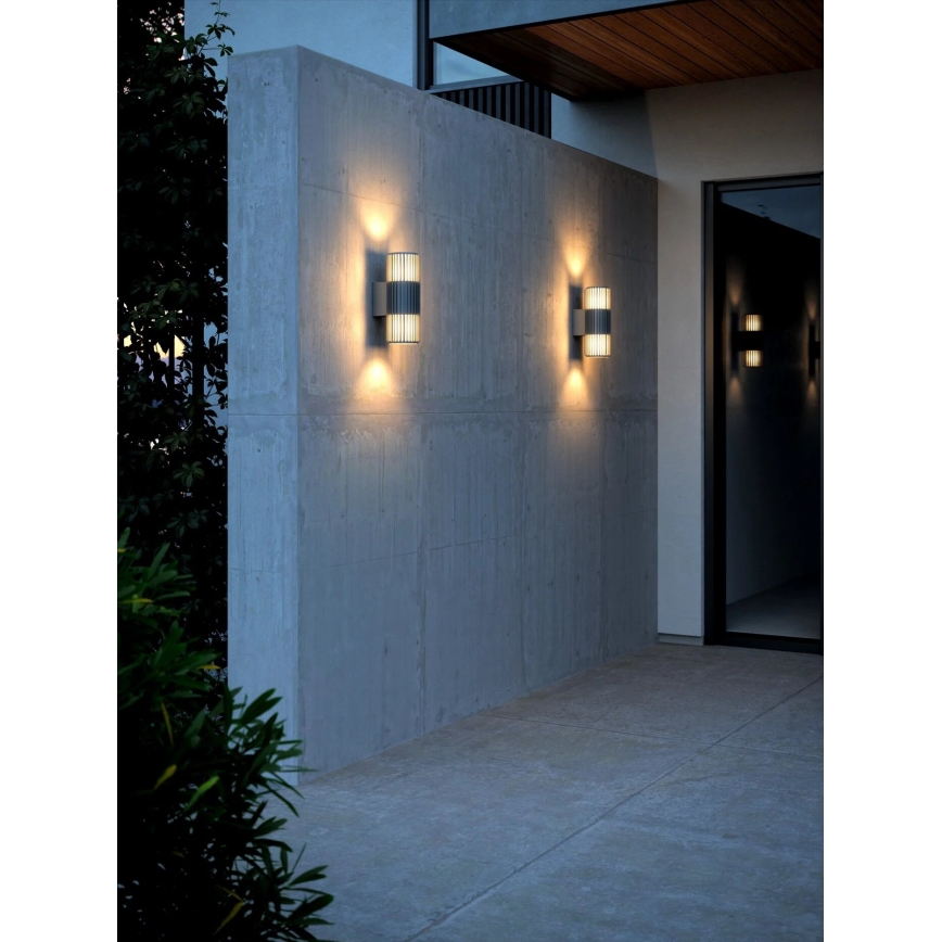 Nordlux - Aplique de exterior ALUDRA 2xE27/15W/230V IP54 antracita