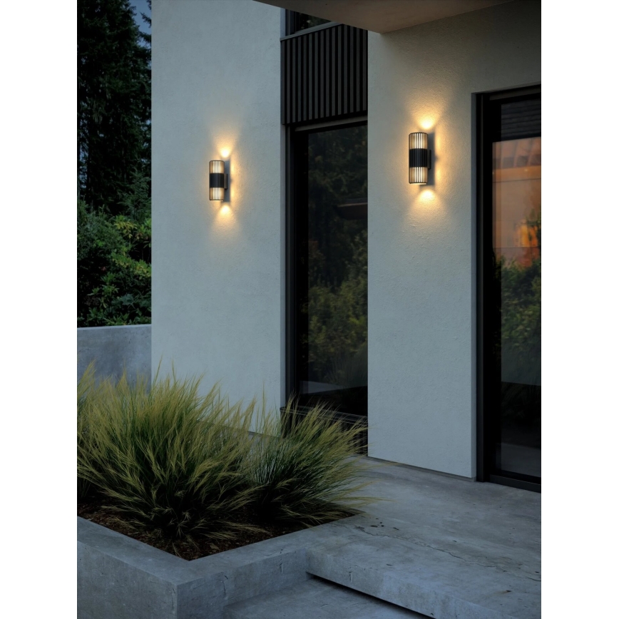 Nordlux - Aplique de exterior ALUDRA 2xE27/15W/230V IP54 negro