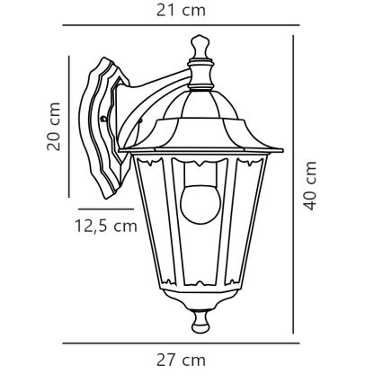 Nordlux - Aplique de exterior CARDIFF 1xE27/60W/230V IP44