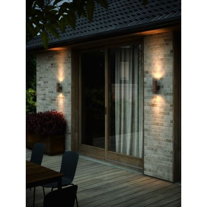 Nordlux - Aplique de exterior KYKLOP 2xGU10/25W/230V IP54 marrón