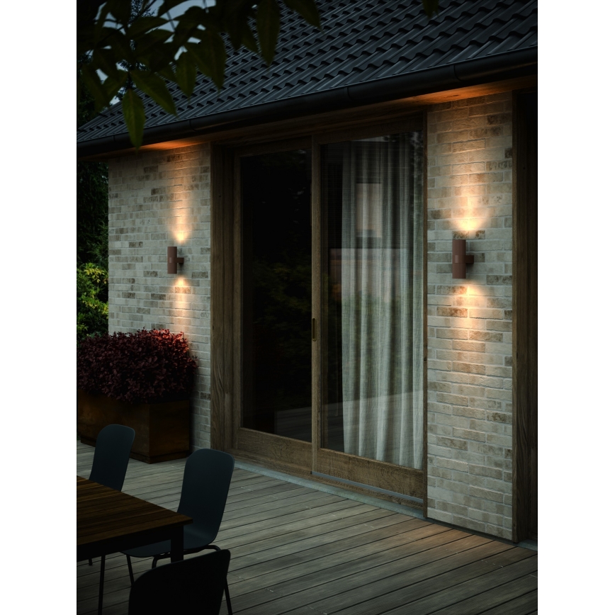 Nordlux - Aplique de exterior KYKLOP 2xGU10/25W/230V IP54 marrón