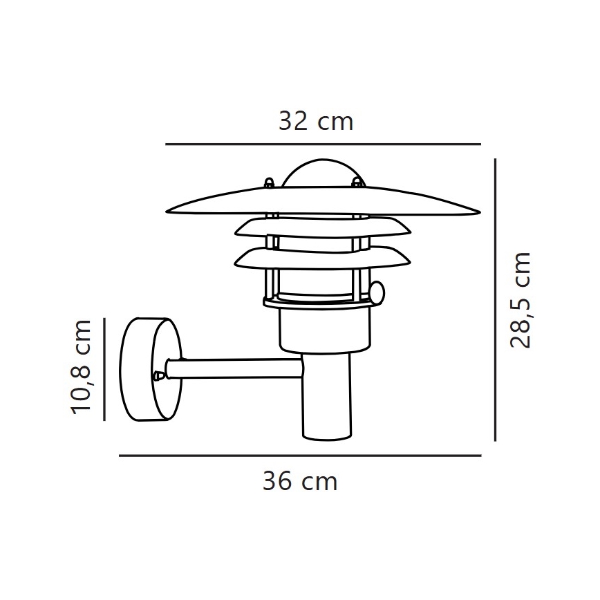 Nordlux - Aplique de exterior LONSTRUP 1xE27/60W/230V IP44 plata