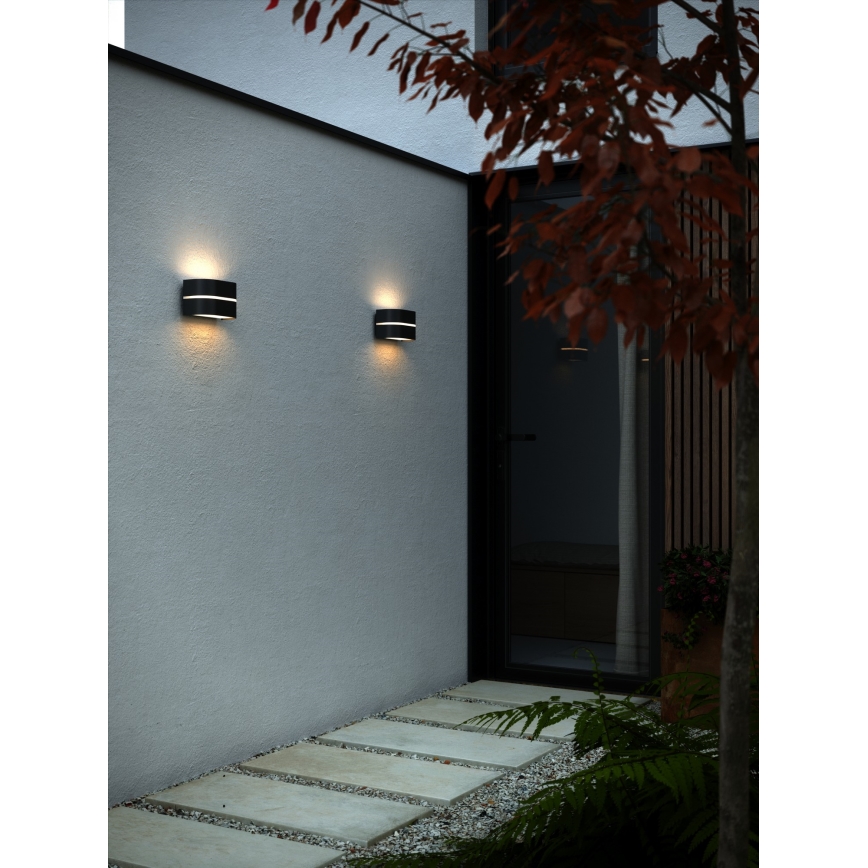 Nordlux - Aplique de exterior SIBELIS 1xE27/10W/230V IP44 negro