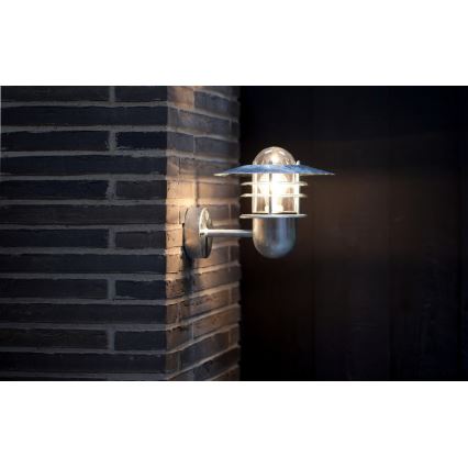 Nordlux - Aplique de pared exterior AGGER 1xE27/60W/230V IP54 plata