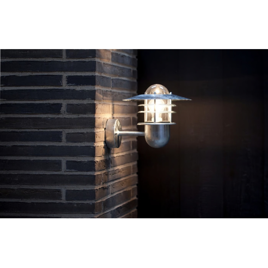 Nordlux - Aplique de pared exterior AGGER 1xE27/60W/230V IP54 plata