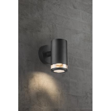 Nordlux - Aplique de pared exterior BIRK 1xGU10/28W/230V IP44 negro