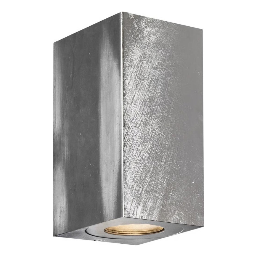 Nordlux - Aplique de pared exterior CANTO 2xGU10/28W/230V IP44 acabado plateado