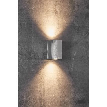 Nordlux - Aplique de pared exterior CANTO 2xGU10/28W/230V IP44 acabado plateado