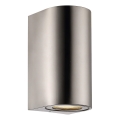 Nordlux - Aplique de pared exterior CANTO 2xGU10/28W/230V IP44 acero inoxidable