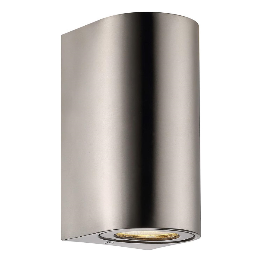 Nordlux - Aplique de pared exterior CANTO 2xGU10/28W/230V IP44 acero inoxidable