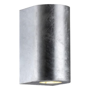 Nordlux - Aplique de pared exterior CANTO 2xGU10/28W/230V IP44 plateado